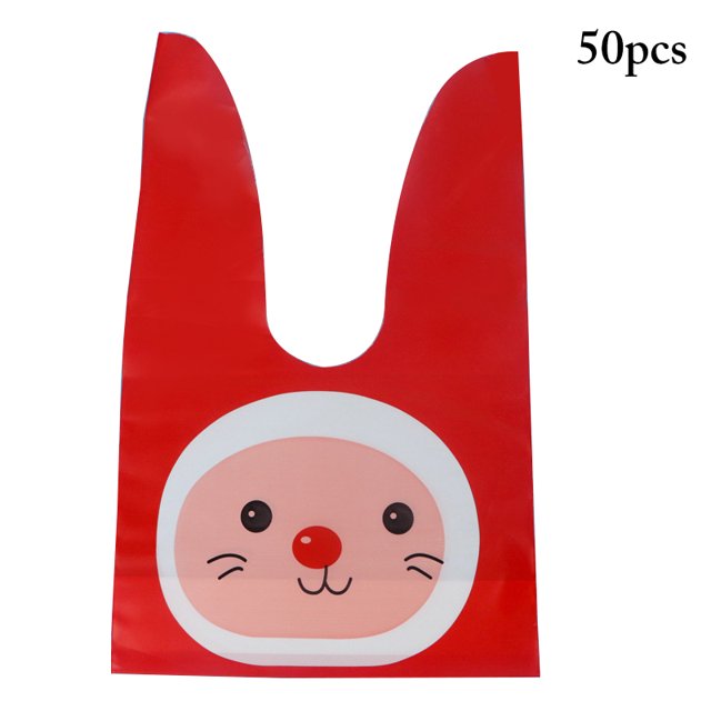 Coofit 50PCS Candy Bag Rabbit Ears Design Treat Bag Party Favor Bag for Cookies Candy