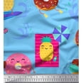 thumbnail image 1 of Soimoi Blue Moss Georgette Fabric Beech & Fun Party Decor Fabric Printed Yard 42 Inch Wide, 1 of 5