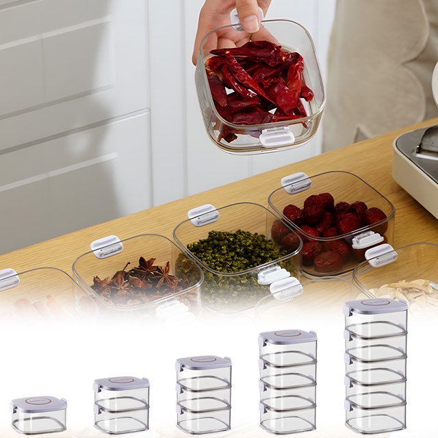 Vaidha Spice Organizer Kitchen Home Pepper Storage Box Sealed Jar Condiments Seasoning Seasoning Jar