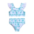 thumbnail image 1 of Kid Girl Swimsuit 2 Piece Tankini Set Swimwear Hawaiian Ruffle Bathing Suits for Girls 4-5 Years, 1 of 6