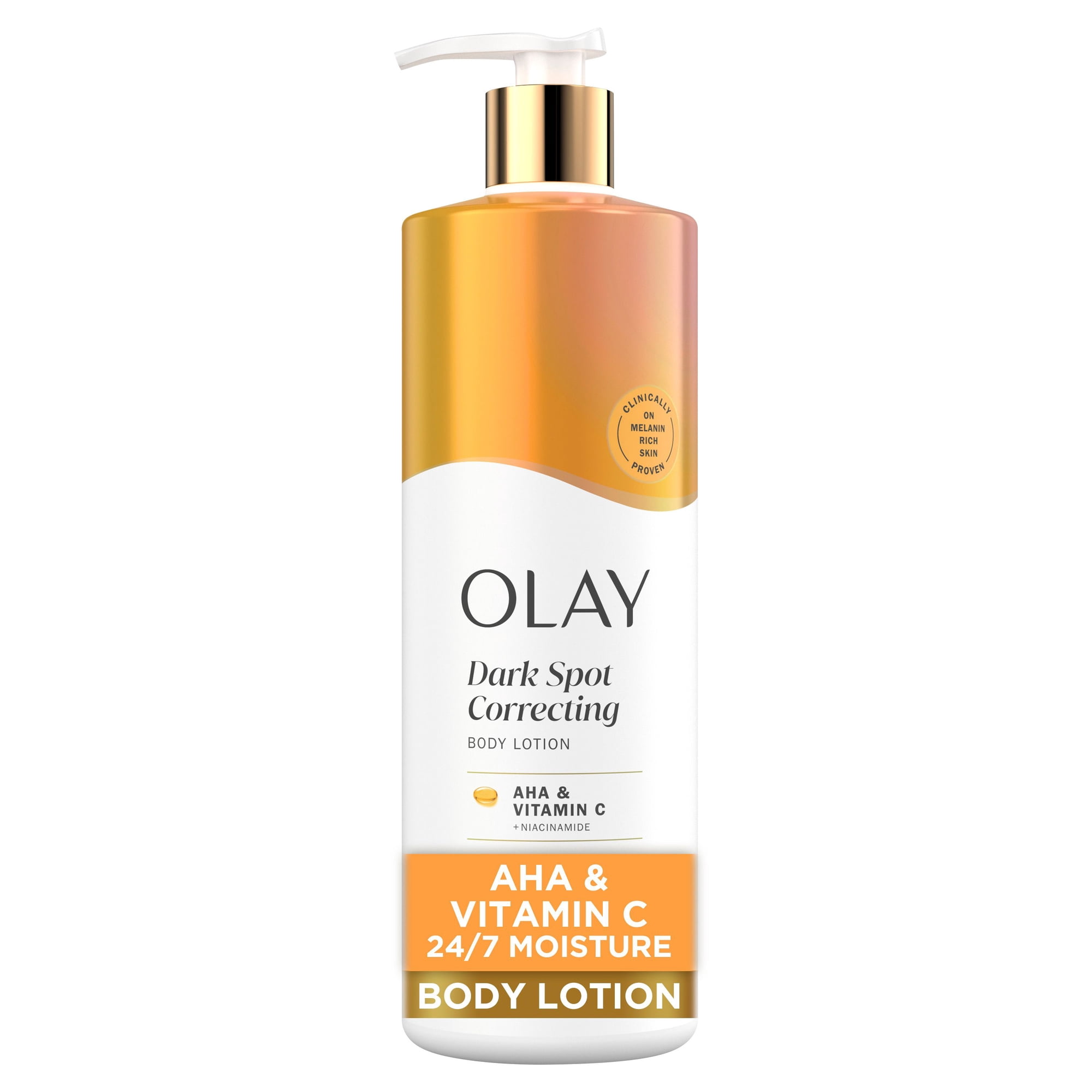 Olay Dark Spot Correcting Body Lotion with AHA, Vitamin C and Niacinamide, Exfoliating Body Lotion