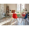 thumbnail image 3 of Red Eiffel Chair With Natural Wood Legs, Chair ideal for Dining Room, Kitchen, Living Room., 3 of 3