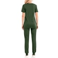 thumbnail image 3 of fheaev Nursing Uniform Set for Women Scrubs Set Medical Scrubs V-Neck Top with Pocket Jogger Pants Athletic Nursing Uniform Solid Stretch Wicking And Easy To Care, 3 of 3