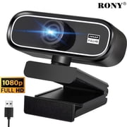 RONY 1080P Webcam with Auto Focus & Noise-Cancelling Mic: Plug & Play PC Camera for Windows 11/10/8/7, Vista/7/8/10, Mac, Android, Linux