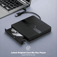 thumbnail image 2 of GJX External Blu-Ray Drive,Portable Blu-Ray Player with Usb 3.0 and Type-C Cd/Dvd Burner,3D Blu-Ray Drive Compatible with Windows Laptop Desktop Pc, 2 of 7