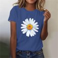 thumbnail image 1 of BVOFAR Hauts pour Femmes Été Tendance T-Shirts Graphiques Marguerite Décontractés Coupe Ample Blouses Col Rond Manches Courtes Chemises 2025, 1 of 4