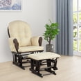 thumbnail image 3 of Gymax Baby Nursery Relax Rocker Rocking Chair Glider & Ottoman Set w/ Cushion Beige, 3 of 10