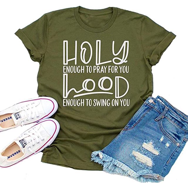 YourTops Assez Saint pour Prier pour Toi T-Shirt Graphique (US TG, 1-Vert Armée)