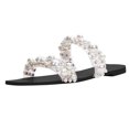 thumbnail image 1 of Womens Sandals Flip Flops Beach Slippers Summer Pearl Flat Shoes, 1 of 9
