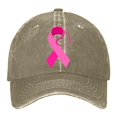 thumbnail image 1 of Women's Breast Cancer Awareness Month Printed Washed Baseball Cap Outdoor Sports Hat, 1 of 6