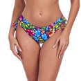 thumbnail image 1 of Ocean Blues Women's Full Coverage Swim Bottoms Sides Drawstring Mid Rise Bikini Bottom Floral Print Bathing Suit Size S, 1 of 9