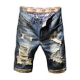 thumbnail image 2 of Short en Denim Homme Vêtements Pantalon d'Été Grande Résilience Mode Décontracté Court Spécial Fermeture Éclair Ajustable Ample Jeans 780 Bleu 33, 2 of 8