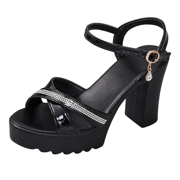 amazon black dress sandals Block Heel Platform Shoes Platform Heels For Women Chunky High Heel With Ankle Style:Dress I one side slit at Blowjobs: Little black dress Aug-26-On-Offer