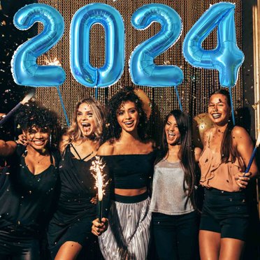 TopLLC Giant 40 Inch Gold 2024 Balloons Number New Years Decorations 2024 Foil 2024 Balloons Numbers For 2024 New Years on Clearance