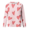 thumbnail image 4 of RKSTN Chandail en Molleton Femme Mode Cœur Imprimé T-shirt Ample Saint-Valentin Manches Longues Col Rond Décontracté, 4 of 4