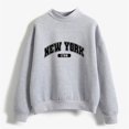 thumbnail image 4 of HNMKIU Women's Tops Autumn Winter O Neck Solid Color Printed Long Sleeve Pullover Sweatshirt, 4 of 4