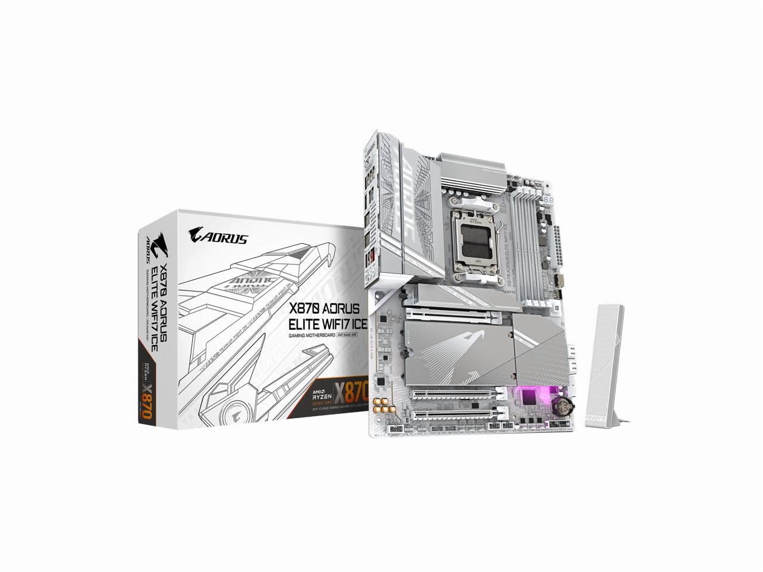 Aorus Ultra Durable X870 AORUS ELITE WIFI7 ICE Gaming Desktop Motherboard - AMD X870 Chipset - Socket AM5 - ATX (x870aoruselitewifi7ice)