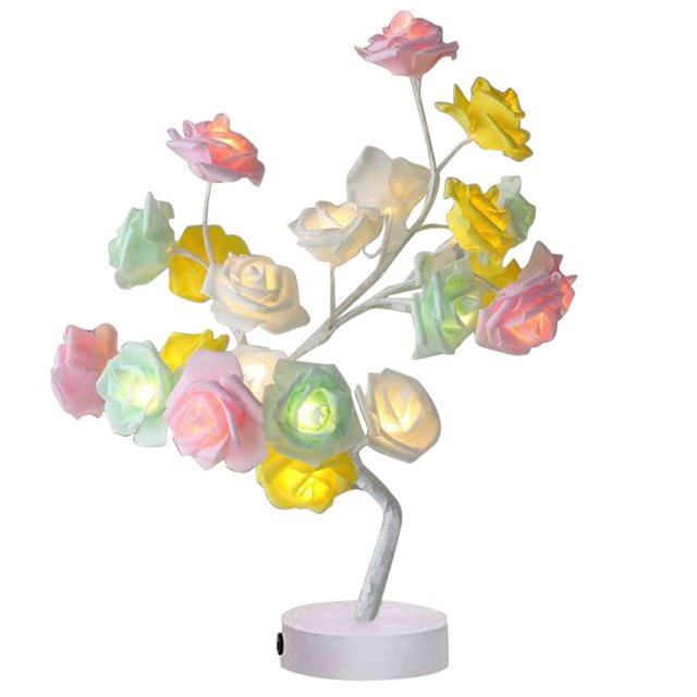CAROOTU Glowy Rose Ray Lamp Desk Tree Table Lamp for Girls Women Home Decor for