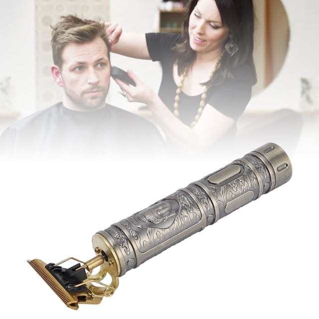 Hair Clipper Set, Rechargeable Barbers Beard Trimmer Shaver Electric with 4 Lengths Guide Combs for Home Black,Gold