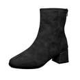 thumbnail image 2 of LSLJS Bottes à Cheville Hautes pour Femmes à Talon Épais et Bout Rond, Bottes Mi-Mollet pour Femmes, Cadeau pour Femmes, 2 of 4