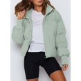 thumbnail image 2 of ORUYROP Women's Winter Puffer Down Jacket Long Sleeve Zipper Pockets Baggy Short Coats, 2 of 6
