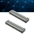 thumbnail image 4 of Bande Terminale, 600V 35A 2 Pcs Bloc Terminal à Double Rangée de Fils pour Ponts pour Éclairage 6 Positions 3506, 10 Positions 3510, 12 Positions 3512, 4 of 7