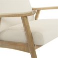 thumbnail image 5 of Chaise Weldon en Tissu Crème Lin avec Cadre Fini Brossé, 5 of 5