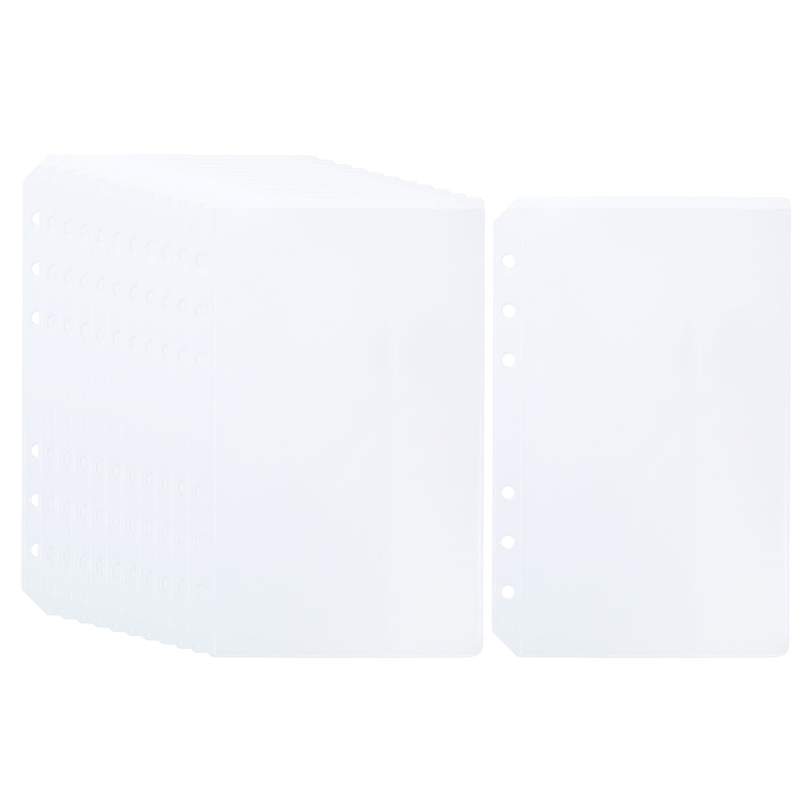 Unique Bargains A5 Binder Pocket, 12 Pack PVC 6 Holes Binder Pouch for 6-Ring Notebook Binder, Clear