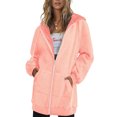 thumbnail image 1 of Innerwin Sweatshirts à Capuche Zippés pour Femmes Sweat à Capuche Automne Couleur Unie Chaud Rose S, 1 of 3