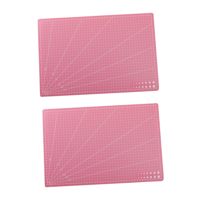 simhoa 2Pcs Cutting Mats 18 x 24 inch Gridded for Crafts Scrapbooking Hobby Project Pink
