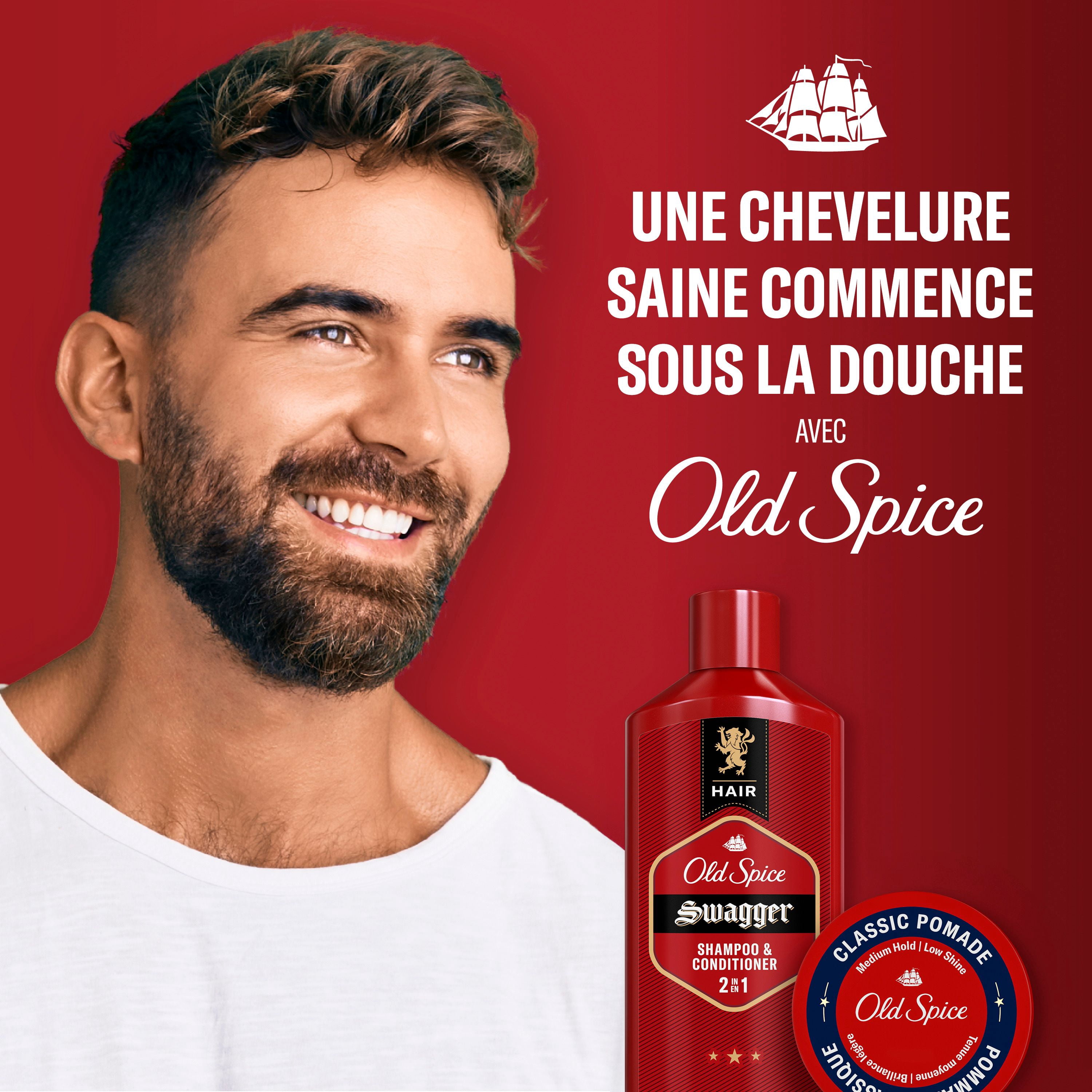 Old Spice Swagger 2en1 Shampooing et Revitalisant pour Hommes