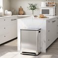 thumbnail image 3 of GloryStar 16 Gallon Dual Compartment Trash Can, Stainless Steel Recycling Bin with Soft-Close Lid, Step Rectangle Step Waste Container, 3 of 8