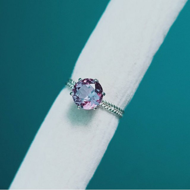 Created Alexandrite Ring, 925 Sterling Silver Ring, Alexandrite Ring, Color Change Stone Ring, Round Cut Alexandrite Ring, Ring for Gift