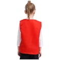 thumbnail image 3 of renvena Kids Button Volunteer Activity Vest Button Up Irregular Hem Waistcoat Sleeveless Waiter Red XL/13, 3 of 10