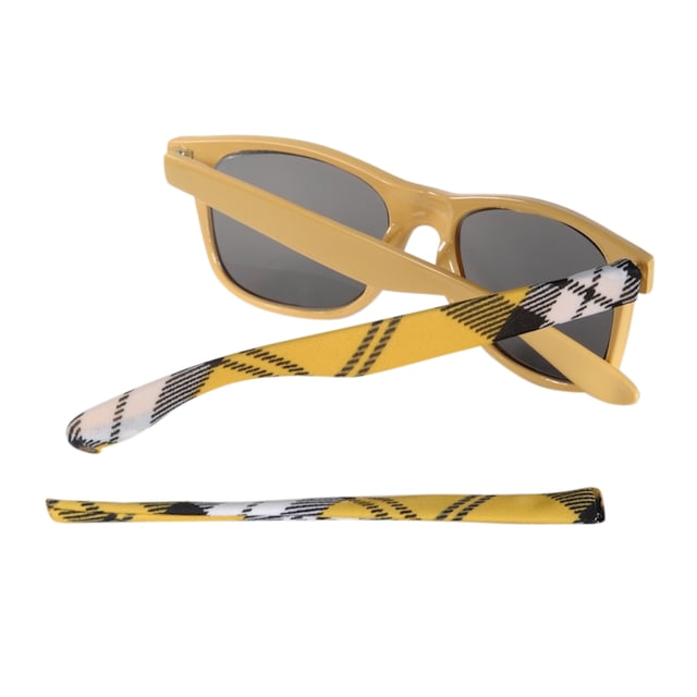 Temeplesox Eyewear Sleeve Arm Covers Comfort Color, Yellow Plaid Small