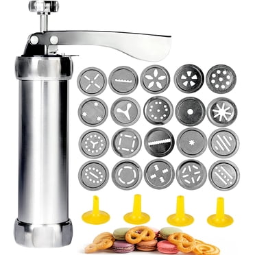 APFFSY Cookie maker,Cookie Gun,Stainless Steel Biscuit Press Spritz Cookie press Gun with 20 Cookie Discs and 4 Nozzles for DIY Biscuit Maker,cookie maker machine and cookie press for baking