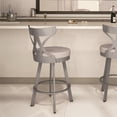 thumbnail image 3 of Amisco Washington 30" Swivel Stool - Cream Faux Leather/Glossy Gray Metal, 3 of 4