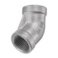 thumbnail image 1 of Unique Bargains 3/8 NPT Female Thread 45 Degree Elbow Pipe Fitting 304 Stainless Steel, 1 of 5