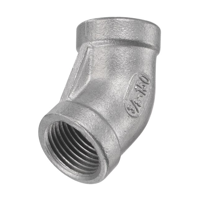 Unique Bargains 3/8 NPT Female Thread 45 Degree Elbow Pipe Fitting 304 Stainless Steel