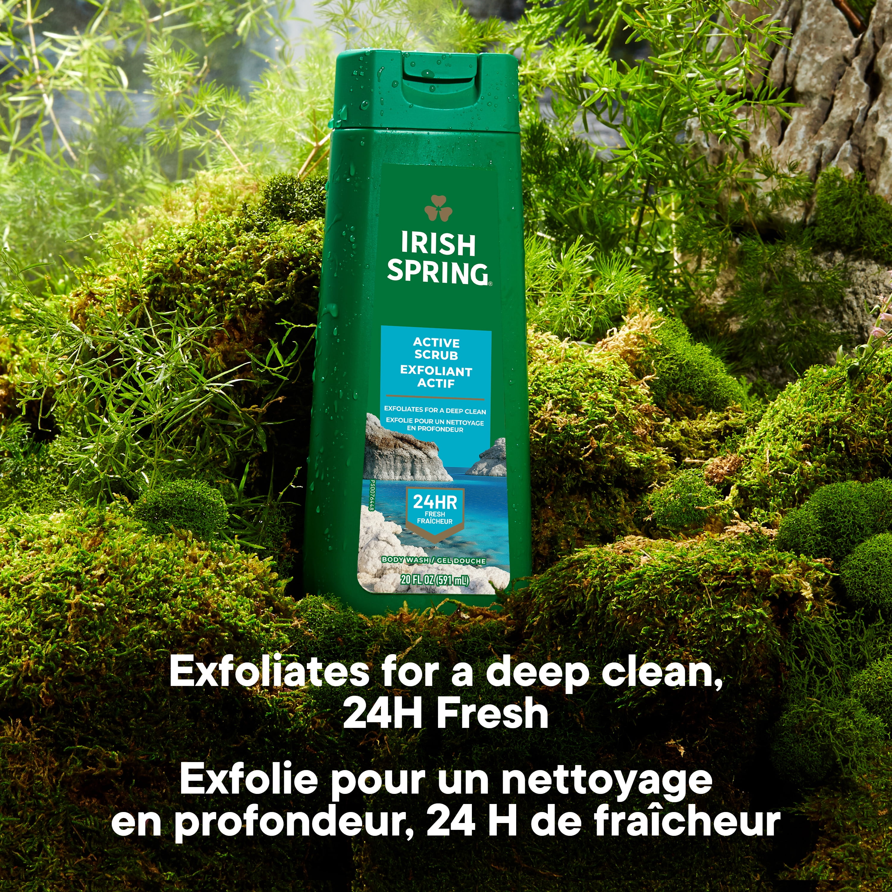 Irish Spring Active Scrub Exfoliating Body Wash for Men, 591 mL Bottle