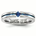 thumbnail image 1 of Edward Mirell Titanium Sapphire & Blue Anodized 4mm Band Size 10.5, 1 of 4