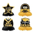 thumbnail image 2 of Graduation Decorations 2026 Set Black Gold, Congrats Grad Decor Set with Banner Backdrop Porch Sign,Hanging Swirls Honeycomb Centerpieces Balloons for Grad Party Decorations, 2 of 8