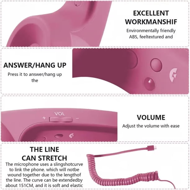 Type-C Retro Telephone Style Landline Handle Receiver, Bluetooth