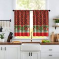 thumbnail image 4 of Blackout Curtains for Kitchen & Bedroom - Red Christmas Print, Polyester, Rod Pocket, 80x100cm, 4 of 7