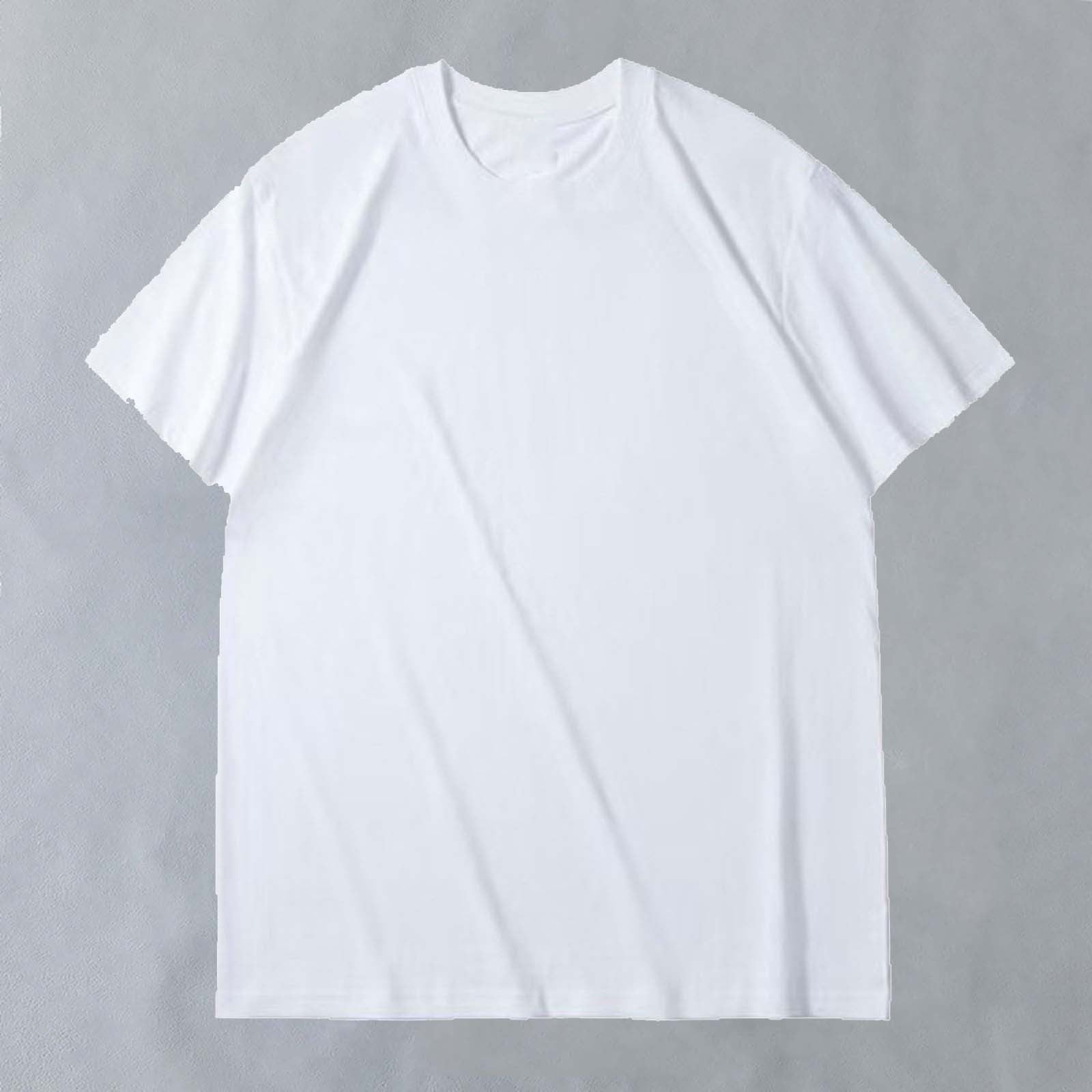 asjyhkr T-Shirts pour Hommes Coton Été 2025 Col Rond Manches Courtes Hauts Coupe Ample Confortables T-Shirts Unis