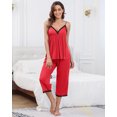 thumbnail image 4 of Beautyin Vêtements de Nuit pour Femmes Pyjama Haut Sans Manches 2 Pcs Ensemble, 4 of 7