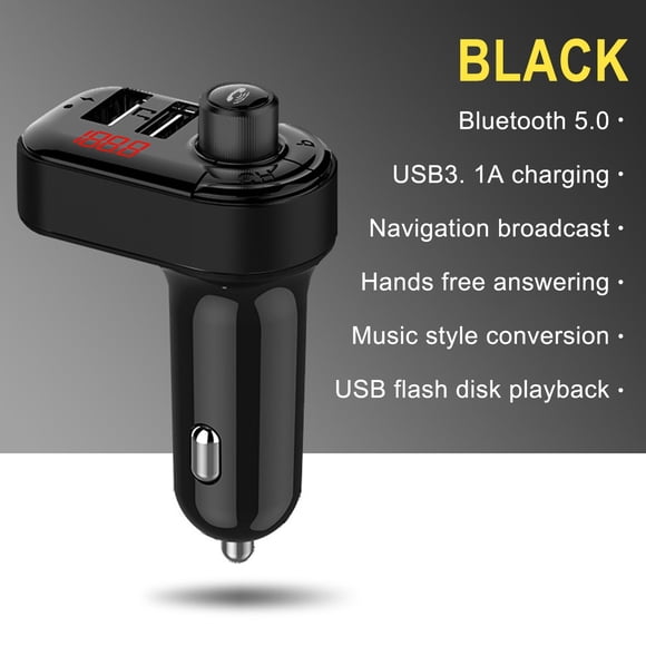 HOARBOEG USB In-Car Adapter Wireless Bluetooth Kit QC3.1 Fast USB Charger Hands FM Bluetooth Transmitter Clearance Sale Holiday Gifts