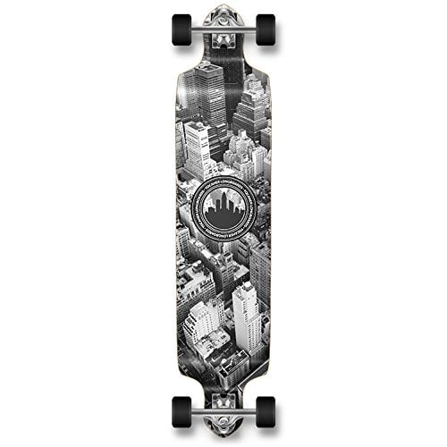 YOCAHER Longboard Planche à Roulettes Professionnelle à Vitesse Abaissée Complète (New York)