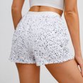 thumbnail image 4 of Styesk Shorts for Women Ladies' Fashionable High Waisted Solid Color Sequin Shorts, 4 of 4