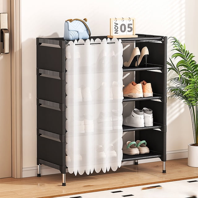 Chmadoxn Shoe Rack for Closet, Multi-layer Shoe Rack Dusts-proof Stackable Shoe Rack Storage Rack Sturdy Metal And Plastic Material Ideal For Closets Bedrooms Hallways Living Rooms Plastics shoe rack